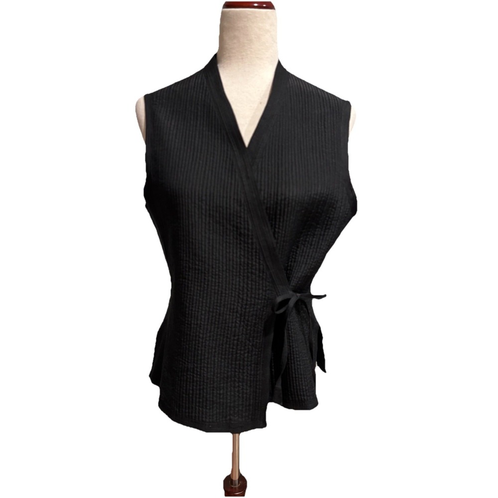 Alistair Trung Silk Quilted Wrap Vest Black Size 1 Small EUC‎